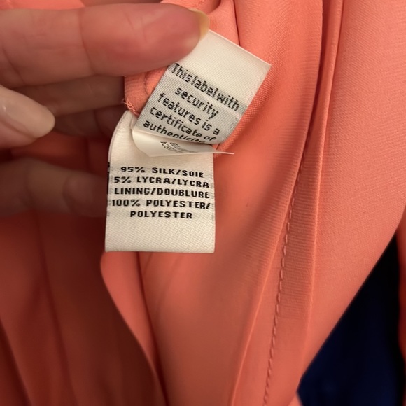 DVF Pink Button Down Silk Dress with drawstring waist tie - Picture 9 of 9